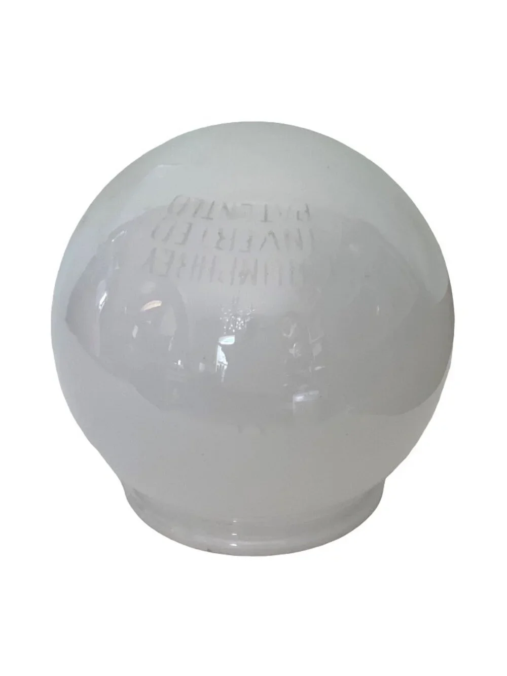 Antique Globe Humphrey Inverted Gas Lamp Globe White Glass Shade Patented Vtg 9